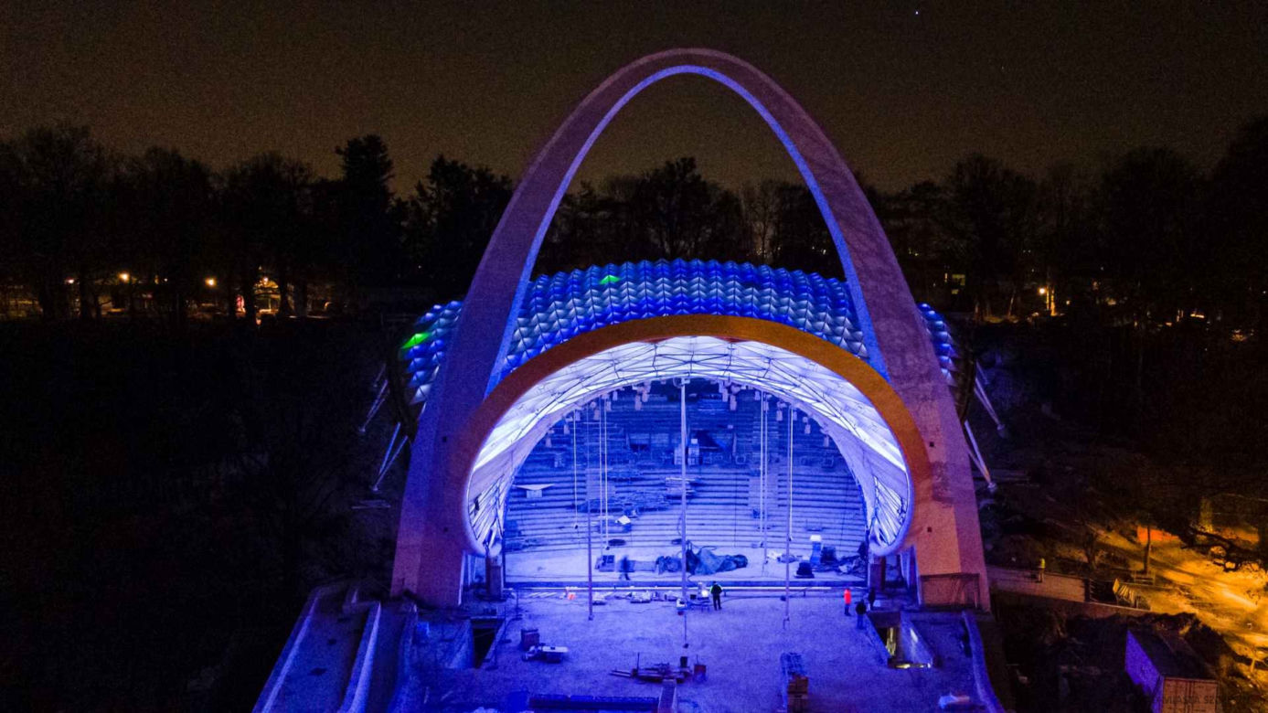 Spektakularna iluminacja Teatru Letniego w Szczecinie