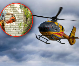 Makabryczny wypadek w ogrodzie. 73‑latek rozciął sobie brzuch piłą!