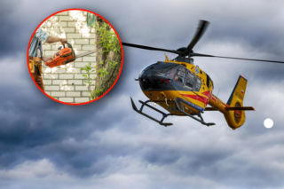 Makabryczny wypadek w ogrodzie. 73‑latek rozciął sobie brzuch piłą!