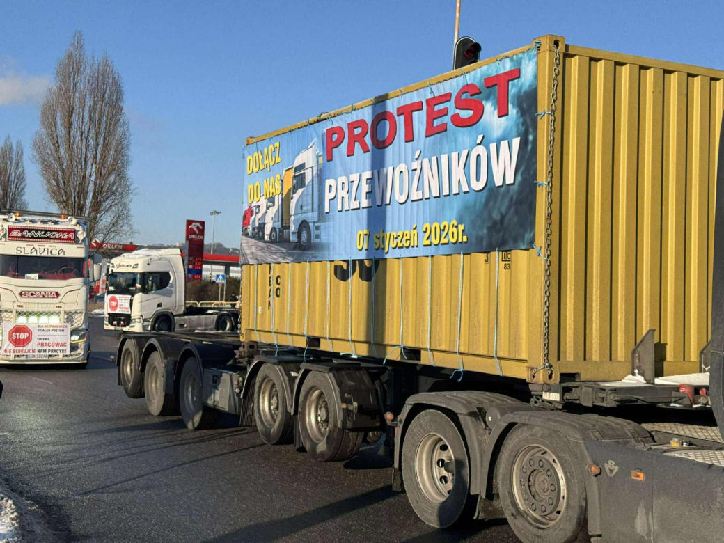Protest przewoźników na obwodnicy Trójmiasta
