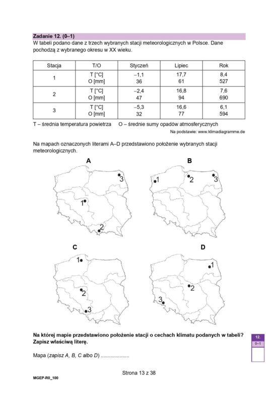 Matura próbna 2024 geografia