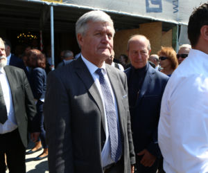 Włodzimierz Lubański i Włodzimiesz Szaranowicz na pogrzebie Ireny Szewińskiej
