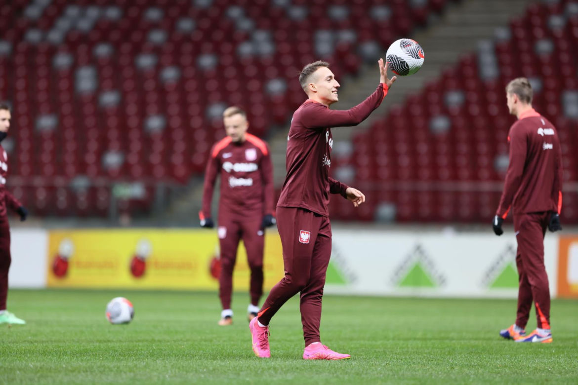 Trening reprezentacji Polski na PGE Narodowym przed meczem barażowym z Estonią o Euro 2024