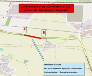 Rusza wielka przebudowa DW 292 w Głogowie. Od 1 kwietnia spore utrudnienia w stronę huty