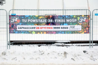 Budowa sceny i zaplecza finału WOŚP 2026 w Warszawie