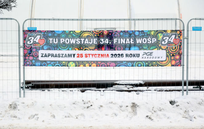 Budowa sceny i zaplecza finału WOŚP 2026 w Warszawie