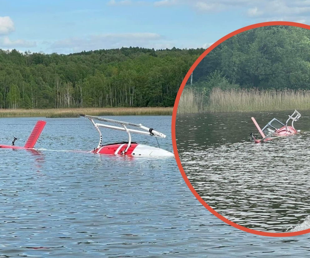 Śmigłowiec spadł do jeziora w Rogoźniku! Wcześniej gasił pożar. Dramatyczny wypadek na Śląsku