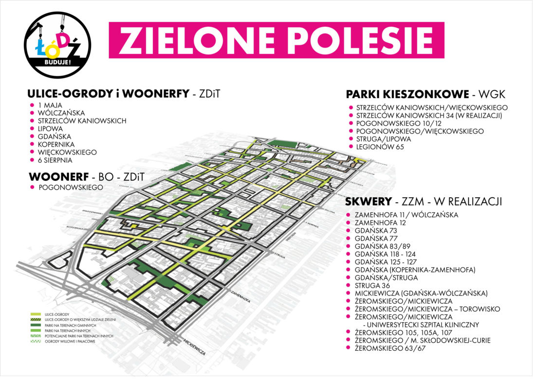 Dziewięć fragmentów ulic na łódzkim Polesiu zostanie przeobrażonych w ulice-ogrody