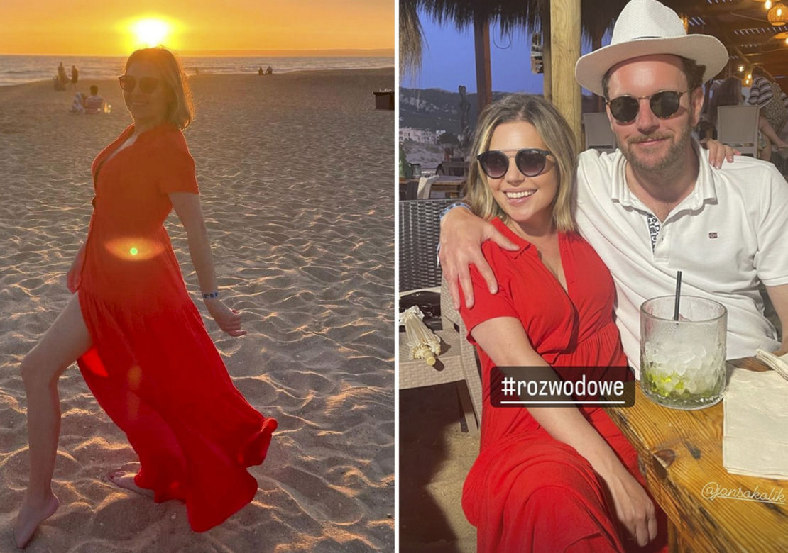 Aleksandra Kwaśniewska baluje na plaży