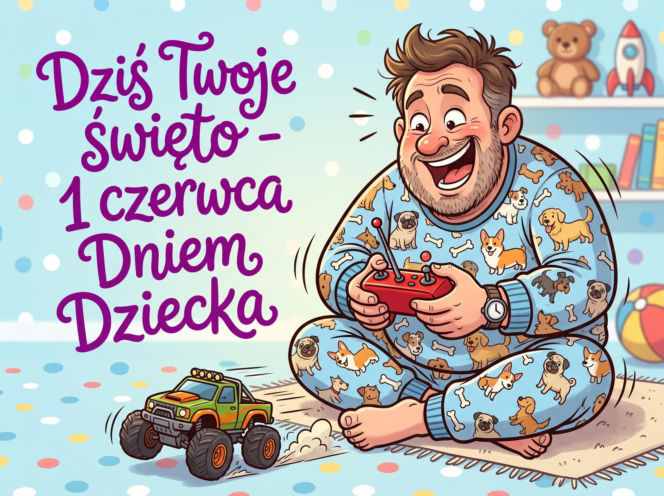 Zabawna kartki na Dzień Dziecka dla dorosłych
