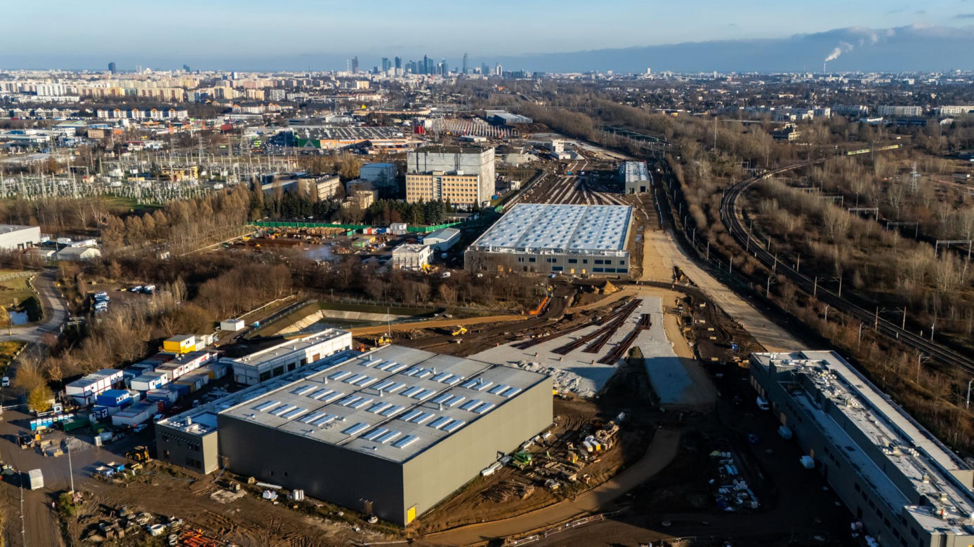 Budowa STP (stacji techniczno-postojowej) Karolin w grudniu 2024