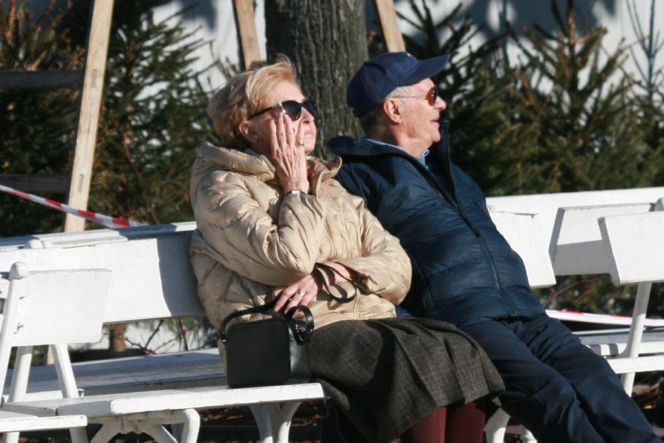 Stefan Friedmann z żoną na spacerze