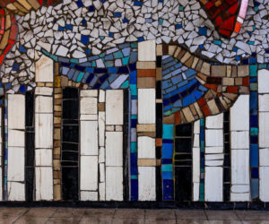 Przejście podziemne przy dawnej kopalni - mozaika z PRL