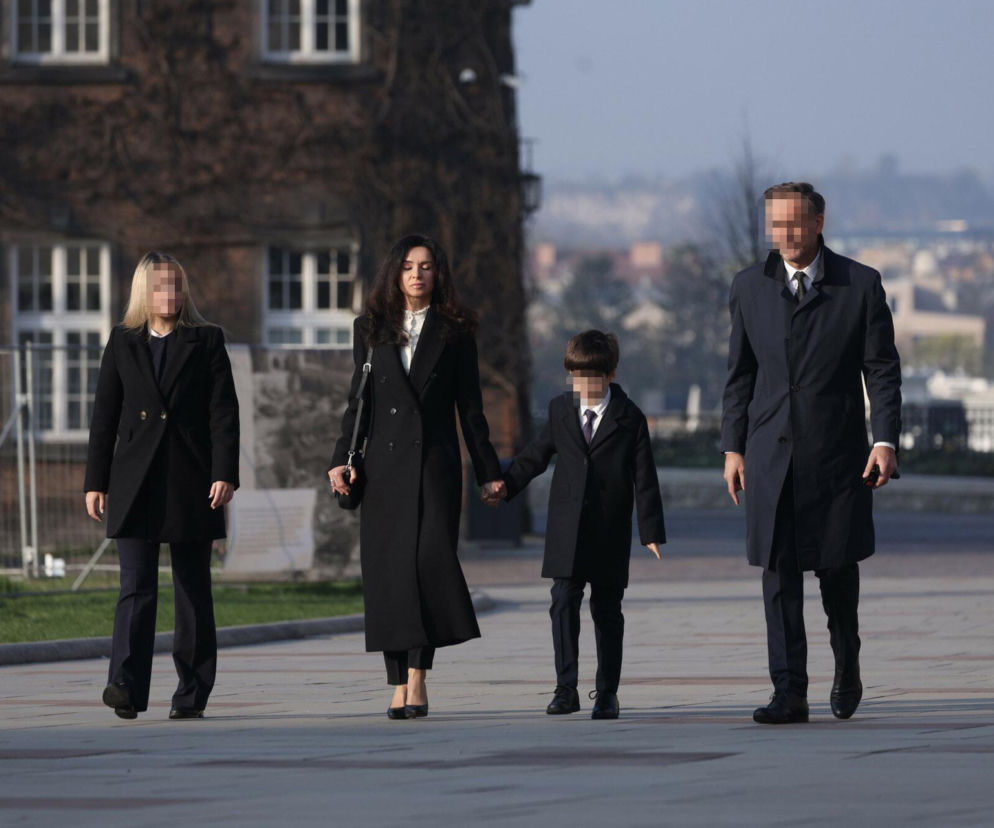 Marta Kaczyńska z rodziną w Krakowie podczas Obchodów 16. rocznicy katastrofy smoleńskiej