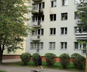 Pożar w bloku na Stegnach 