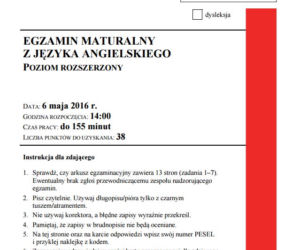 Matura 2016 język angielski