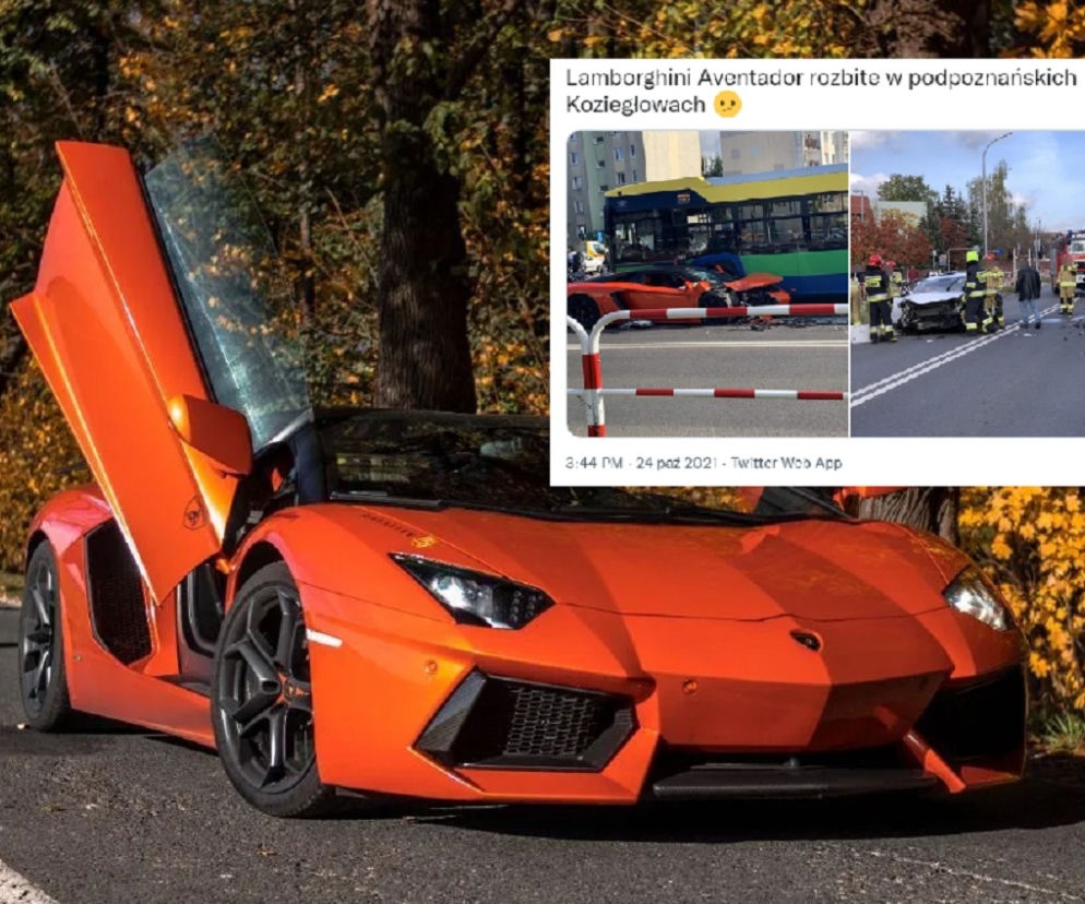 Wypadek Lamborghini w Poznaniu