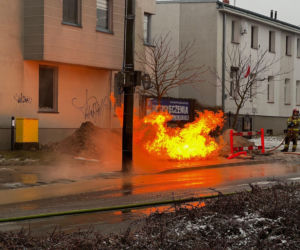 Pożar gazociągu w Szczecinie