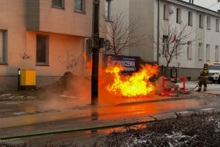 Pożar gazociągu w Szczecinie