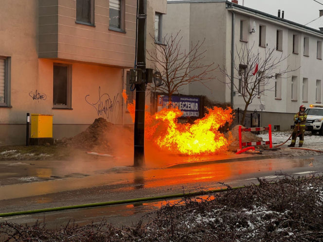 Pożar gazociągu w Szczecinie