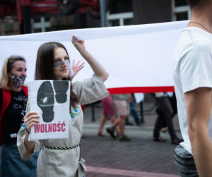 Marsz solidarności z Białorusinami w Krakowie
