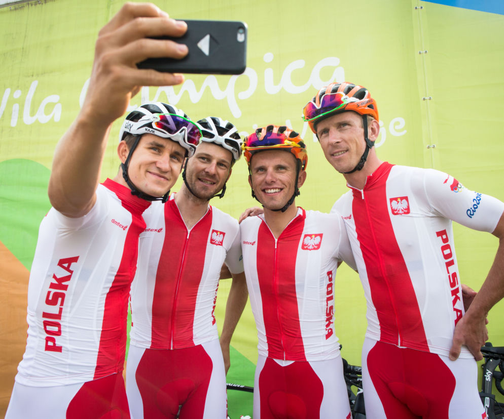 Michał Kwiatkowski (pierwszy z lewej) podczas igrzysk 2016 w Rio