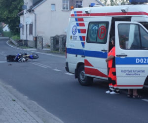 Wypadek motocyklisty w Lubaniu