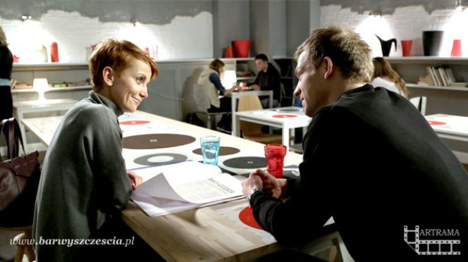 Barwy szczęścia. Łukasz Sadowski (Michał Rolnicki), Marta Walawska (Katarzyna Zielińska)