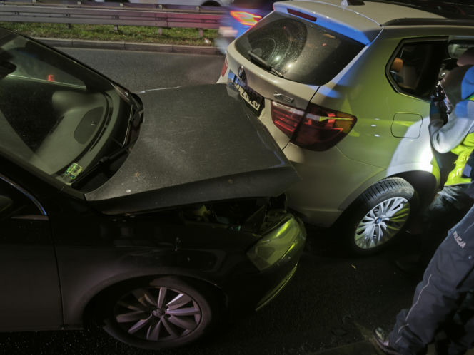 Stłuczka na wiadukcie