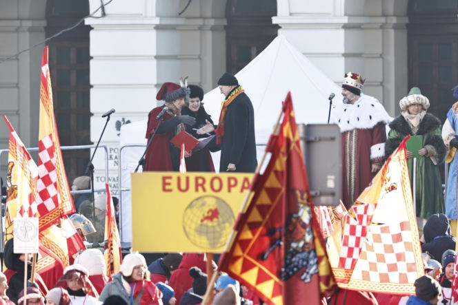 Karol i Marta Nawroccy na Orszaku Trzech Króli