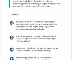 Rekomendacje Ministra Edukacji Narodowej dla dyrektorów przedszkoli, szkół i placówek oświatowych