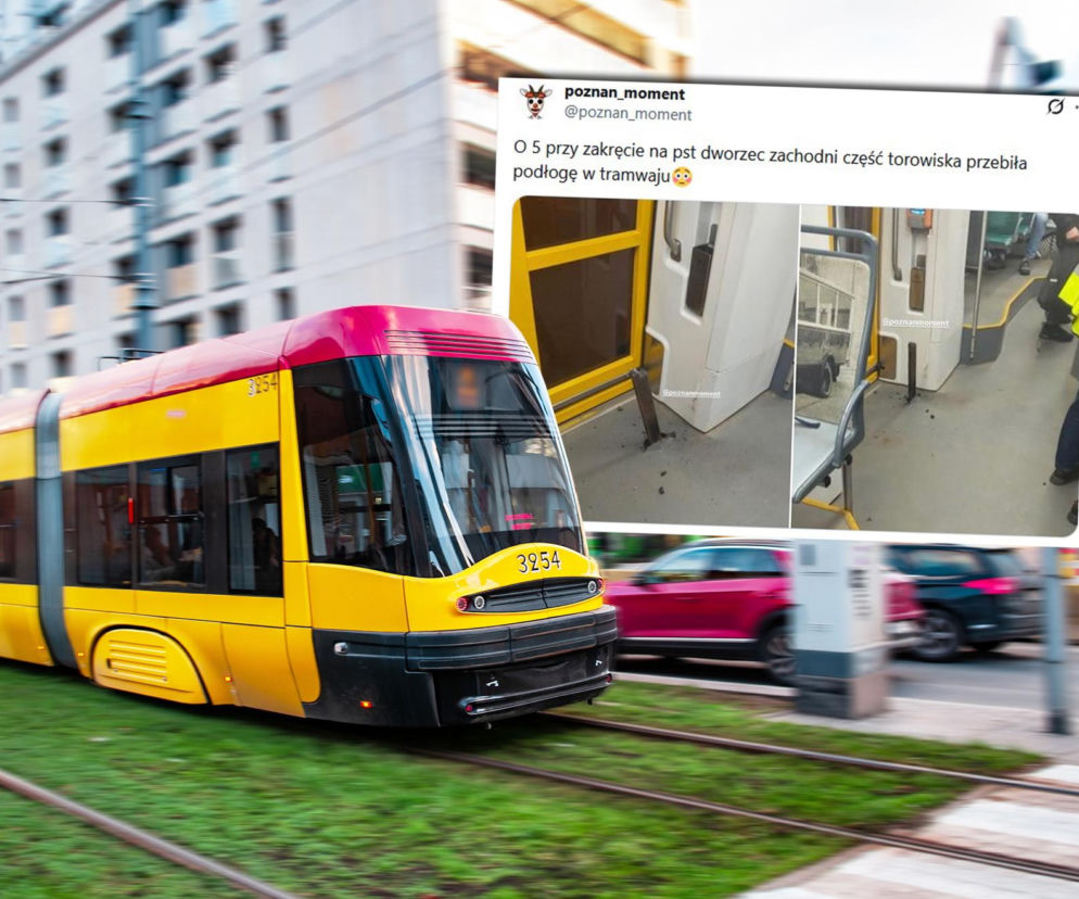 Metal przebił podłogę tramwaju! Poranny kurs w Poznaniu mógł skończyć się tragedią