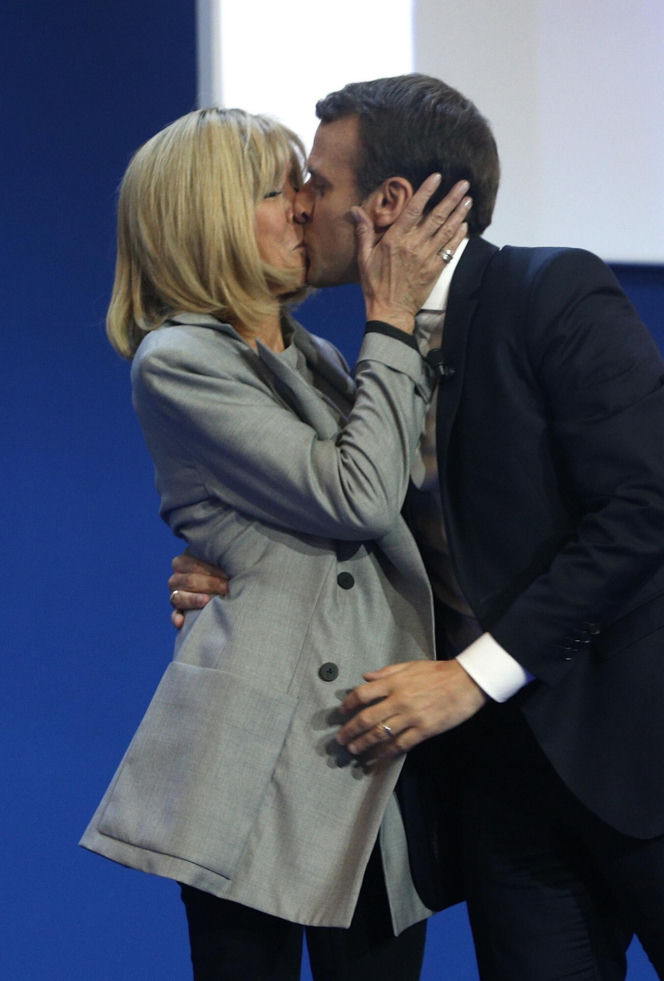Emmanuel Macron z żoną Brigitte Macron