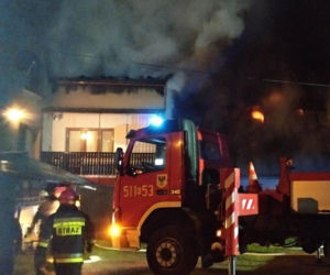 Pożar domu i stodoły w Bielanach