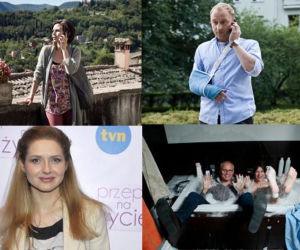 PRZEPIS NA ŻYCIE 4. Anka (Magdalena Kumorek), Jerzy (Borys Szyc), Dorota Kassini (Urszula Grabowska), Andrzej (Piotr Adamczyk), Beata (Maja Ostaszewska)