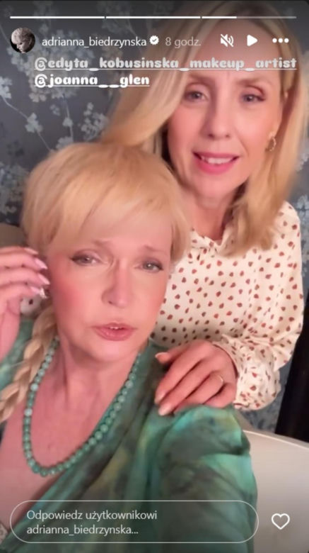 Barwy szczęścia nowy sezon na planie. Małgorzata (Adrianna Biedrzyńska), Malwina (Joanna Gleń)