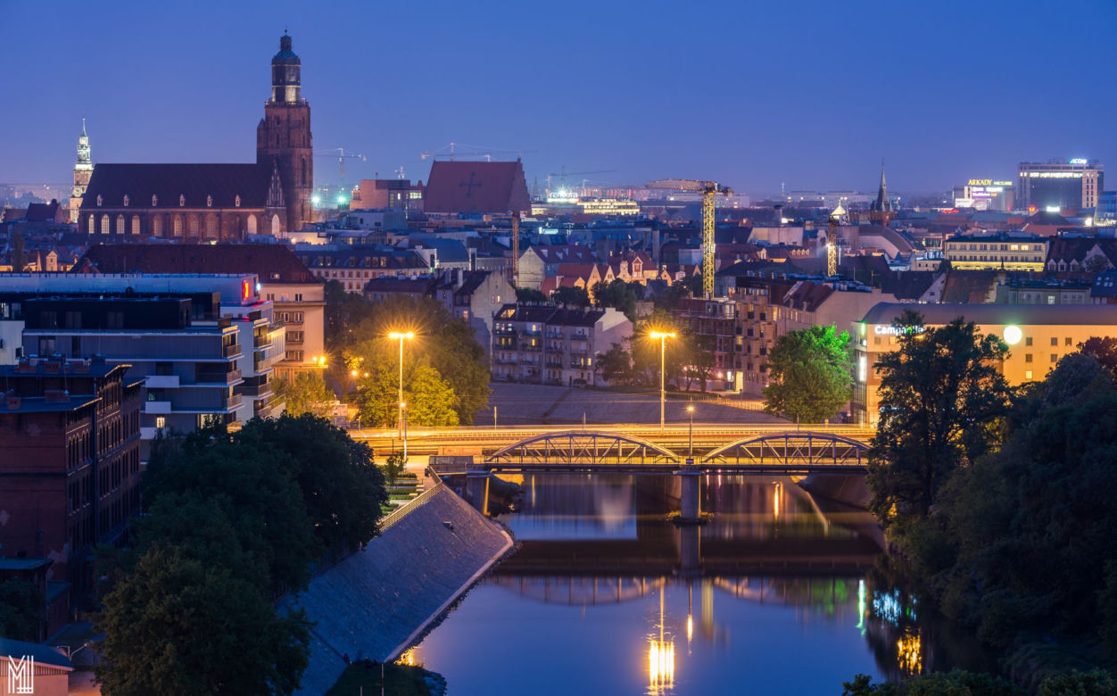 Wrocław po zmierzchu