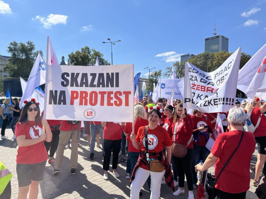 Marsz budżetówki w Warszawie