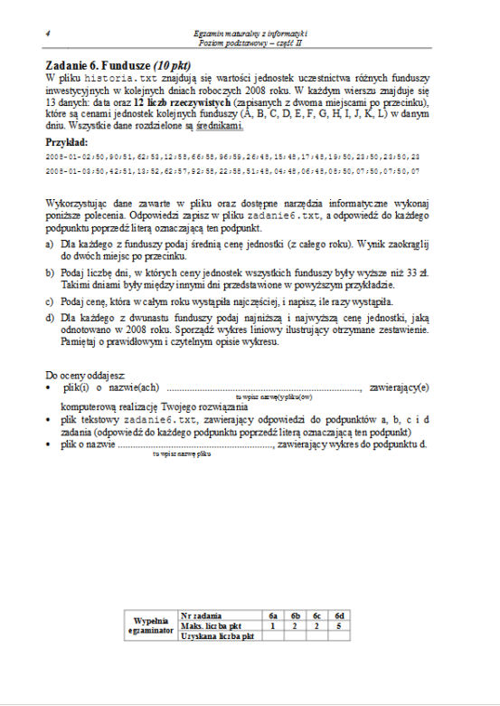 Matura 2013, informatyka poziom podstawowy