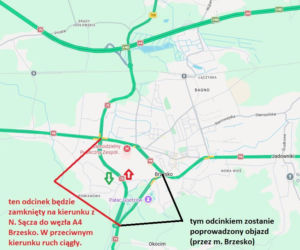 Utrudnienia na DK 75A. Prace naprawcze w Okocimiu i Brzesku
