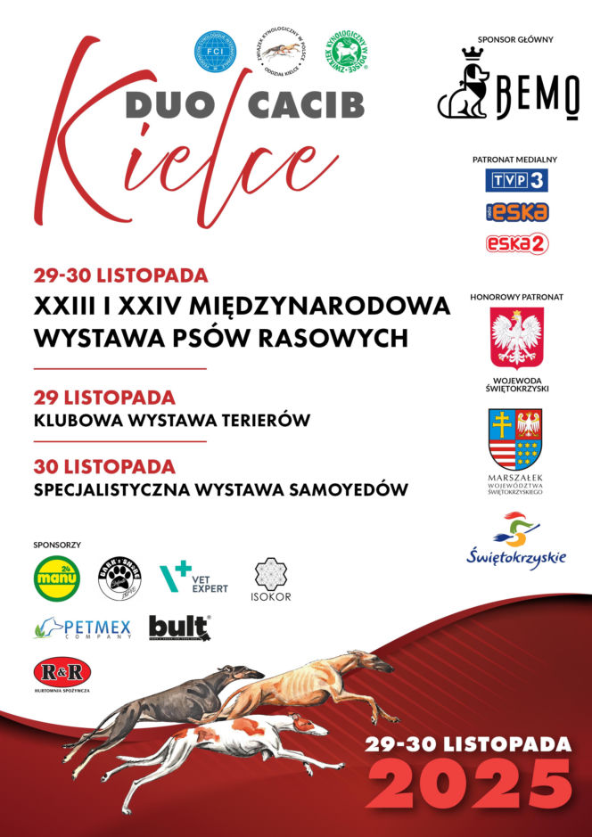 Duo Cacib Kielce 2025 - Międzynarodowa Wystawa Psów Rasowych w Targach Kielce