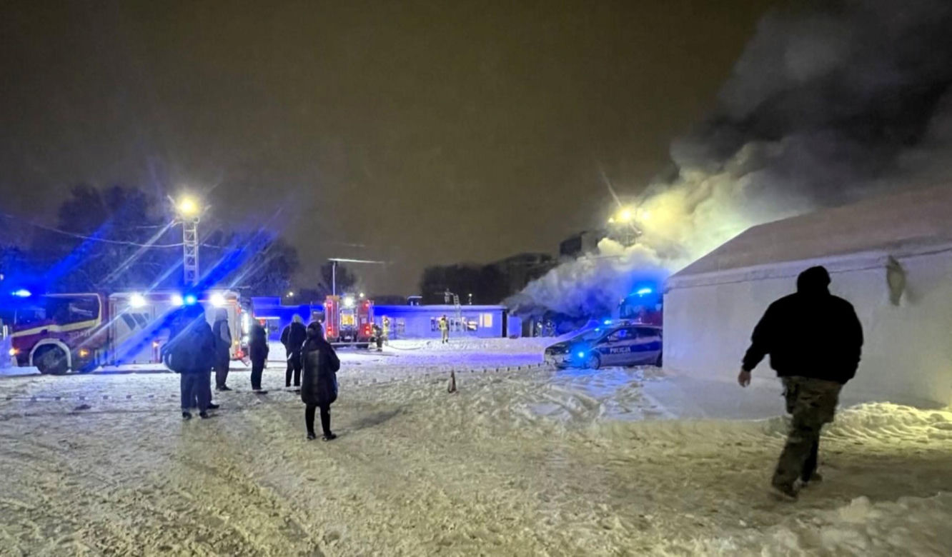 Pożar przy ul. Bakalarskiej w Warszawie