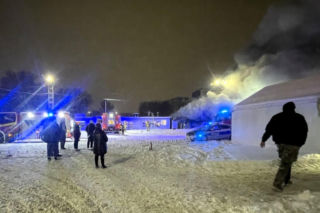 Pożar przy ul. Bakalarskiej w Warszawie