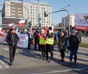 Protest rolników na Placu Zawiszy w Warszawie