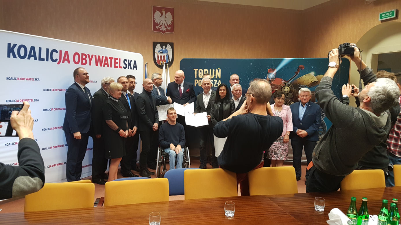 Prezydent Torunia zawarł porozumienie z Koalicją Obywatelską