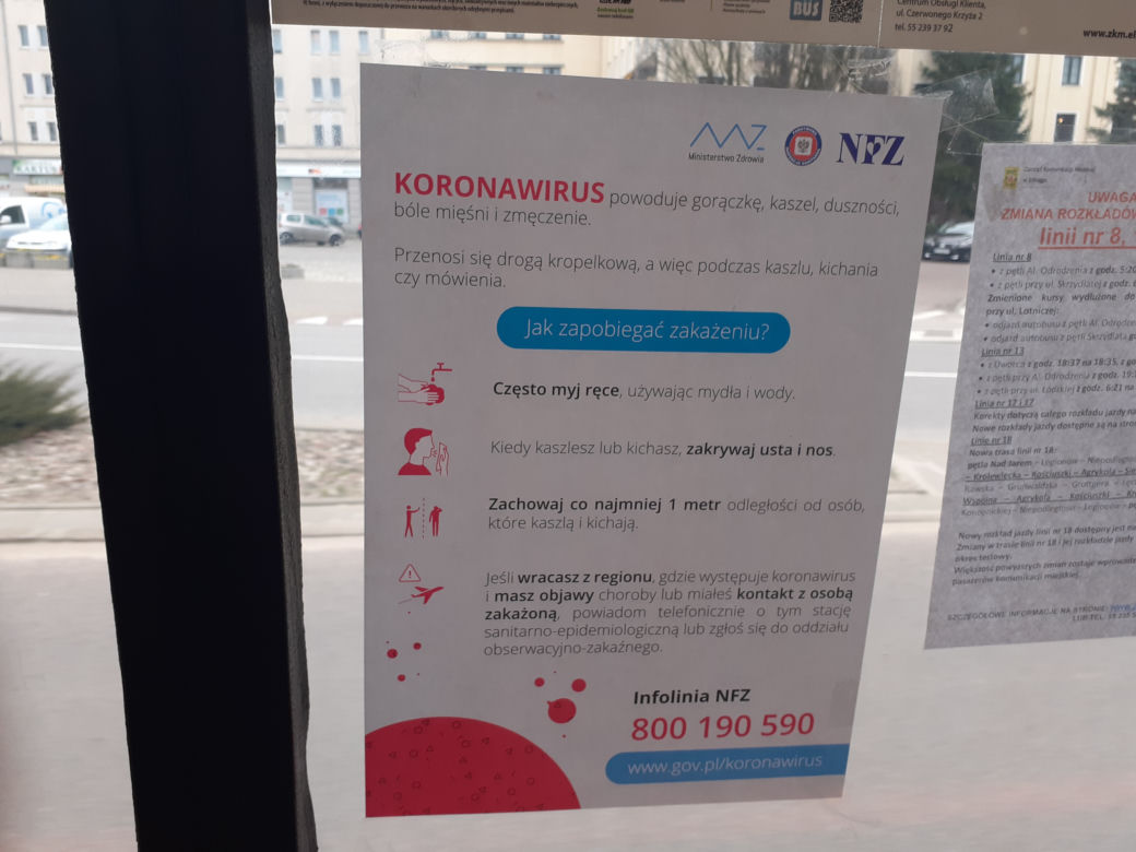 Ostrzeżenia o koronawirusie - szpital