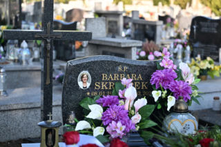 Grób pani Basi w pierwszą rocznicę śmierci