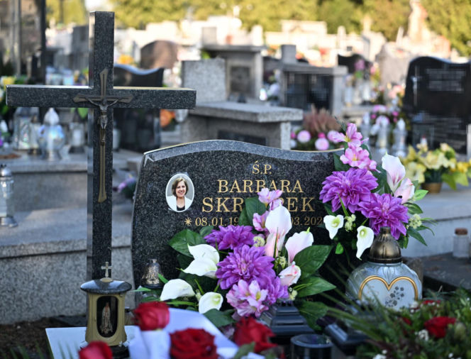 Grób pani Basi w pierwszą rocznicę śmierci