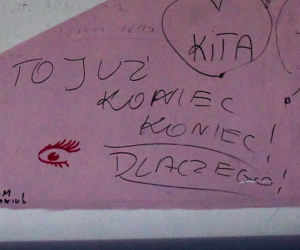 Pożegnalne napisy w Galerii Centrum