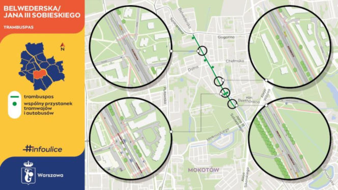 Trambuspas na kolejnym odcinku w Warszawie